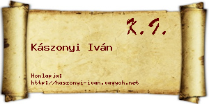 Kászonyi Iván névjegykártya
